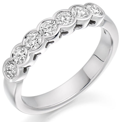 Rubover-Set Half Eternity Ring, 0.75ct total (HET2389)