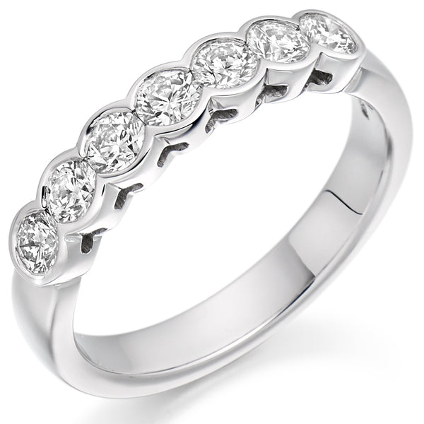 Rubover-Set Half Eternity Ring, 0.75ct total (HET2389)