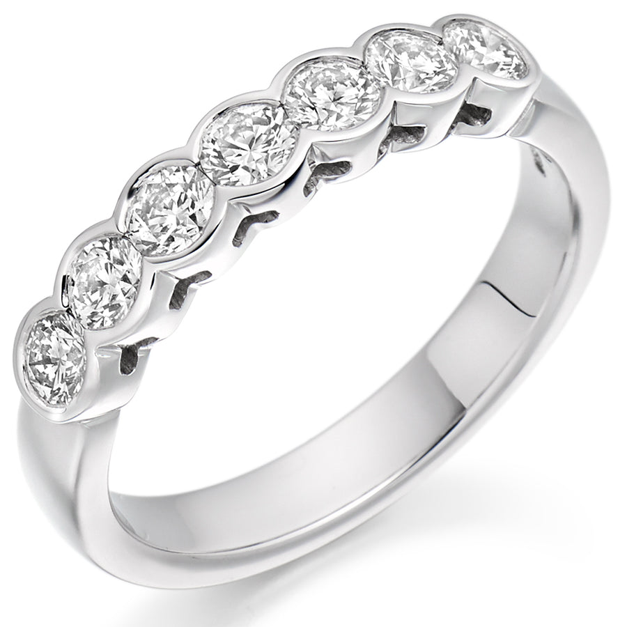 Rubover-Set Half Eternity Ring, 0.75ct total (HET2389)