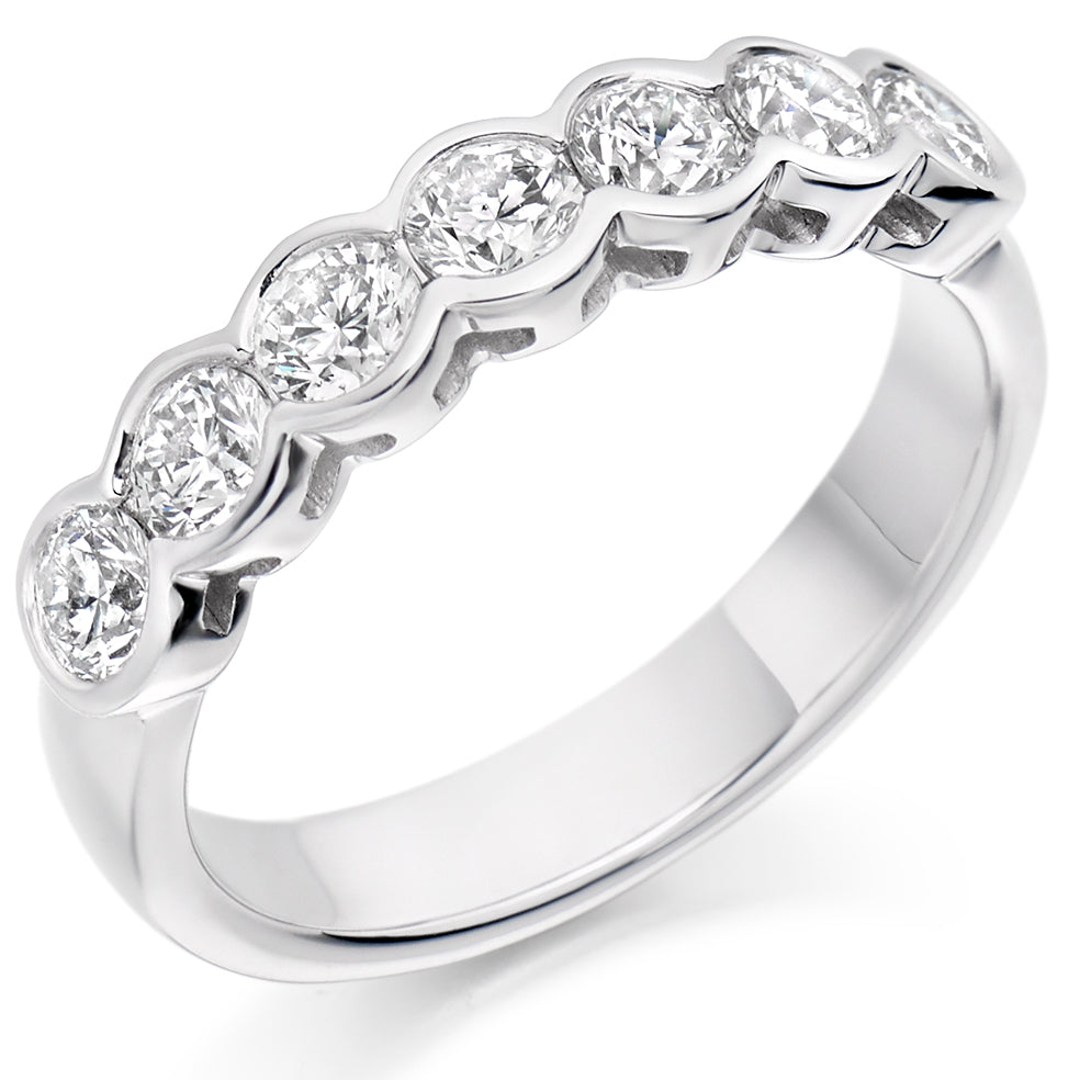 Rubover-Set Half Eternity Ring, 1.00ct total (HET2390)