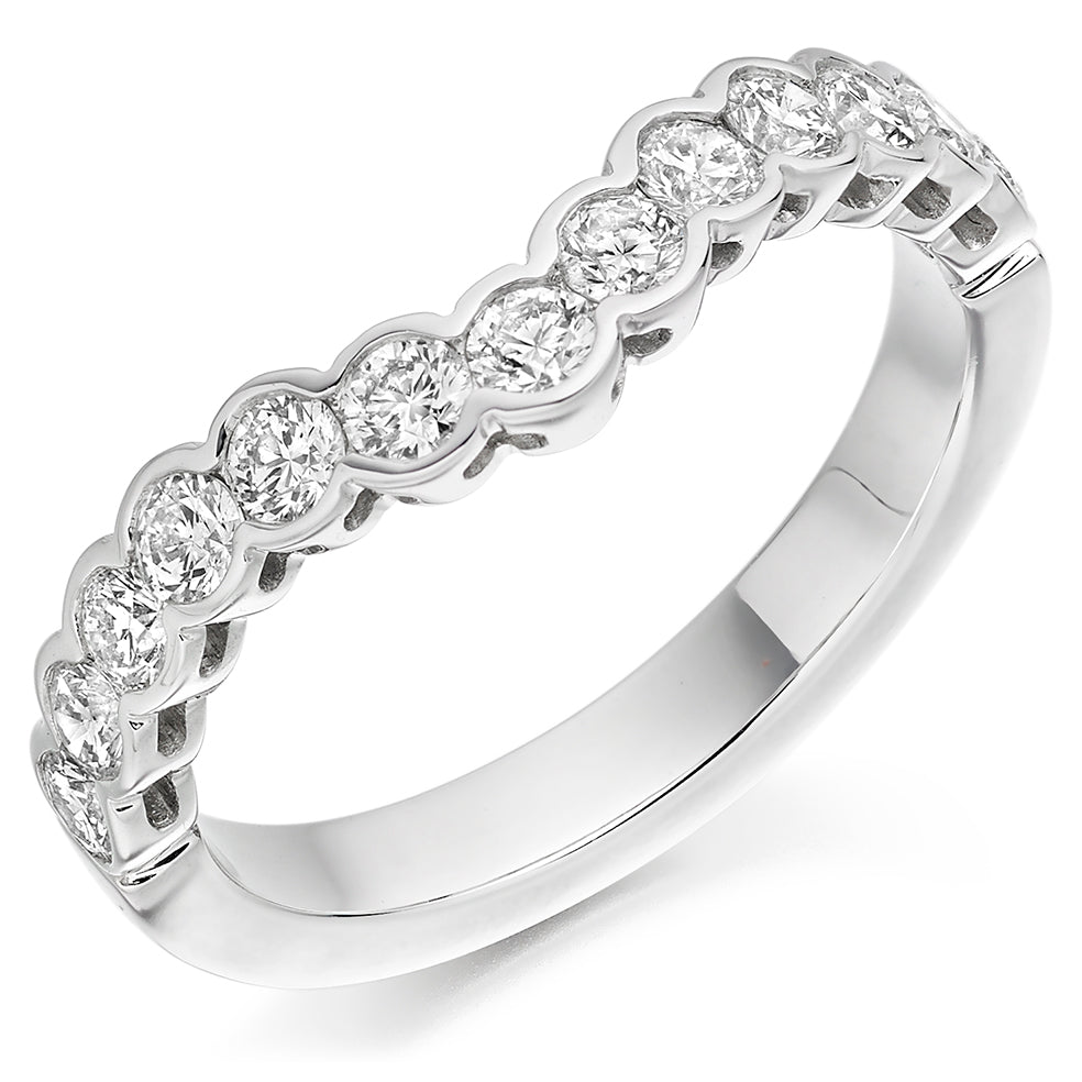 Rubover-Set Half Eternity Ring, 0.75ct total (HET2410)