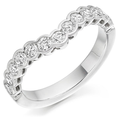 Rubover-Set Half Eternity Ring, 0.75ct total (HET2410)