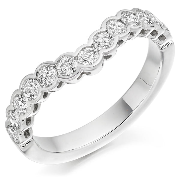 Rubover-Set Half Eternity Ring, 0.75ct total (HET2410)