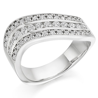 Right Hand Ring-Set Half Eternity Ring, 1.00ct total (HET2413)