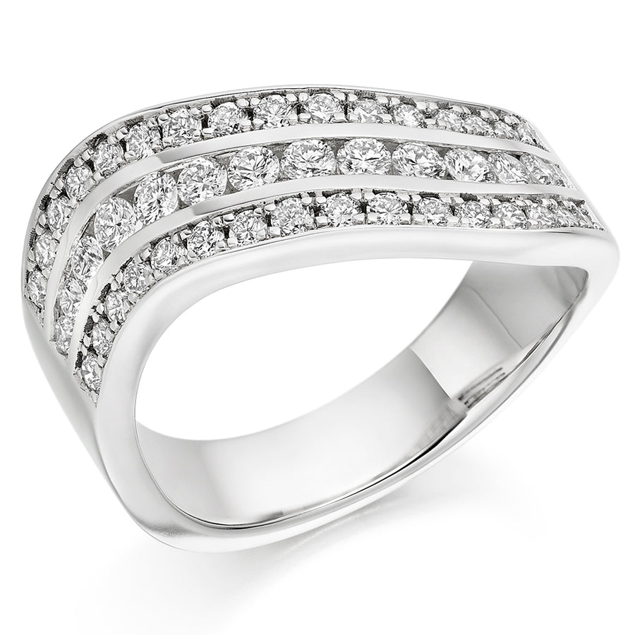 Right Hand Ring-Set Half Eternity Ring, 1.00ct total (HET2413)