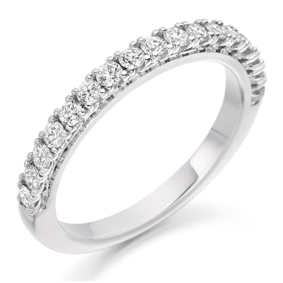 Micro-claw-Set Half Eternity Ring, 0.50ct total (HET2416)