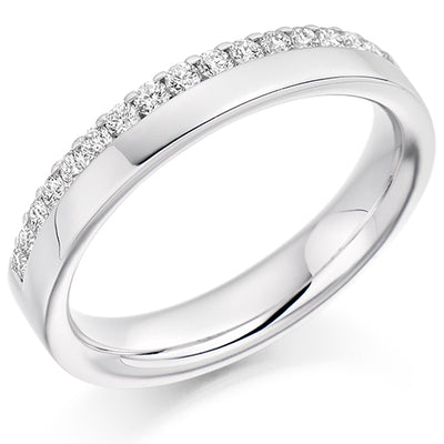 Offset Micro-Claw Half Eternity Ring, 0.35ct total