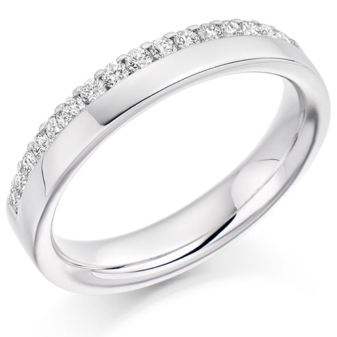 Offset Micro-Claw Half Eternity Ring, 0.35ct total