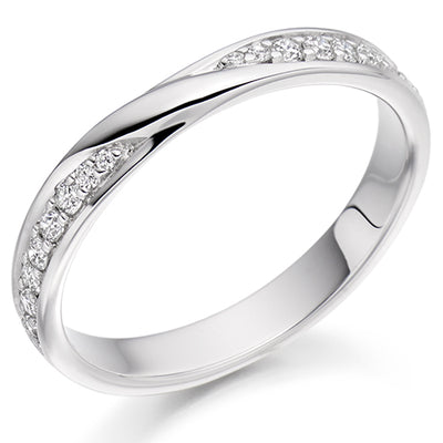 Shaped Grain-Set Half Eternity Ring, 0.25ct total (HET2513)