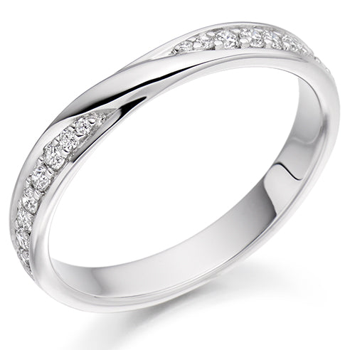 Shaped Grain-Set Half Eternity Ring, 0.25ct total (HET2513)