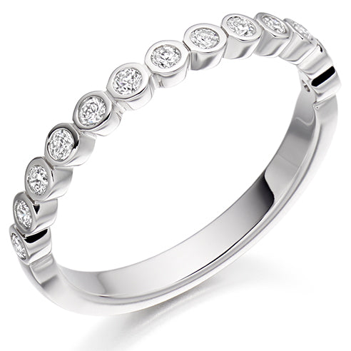 Rubover Half Eternity Ring, 0.25ct total