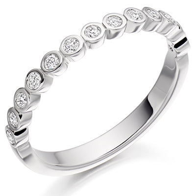 Rubover Half Eternity Ring, 0.25ct total
