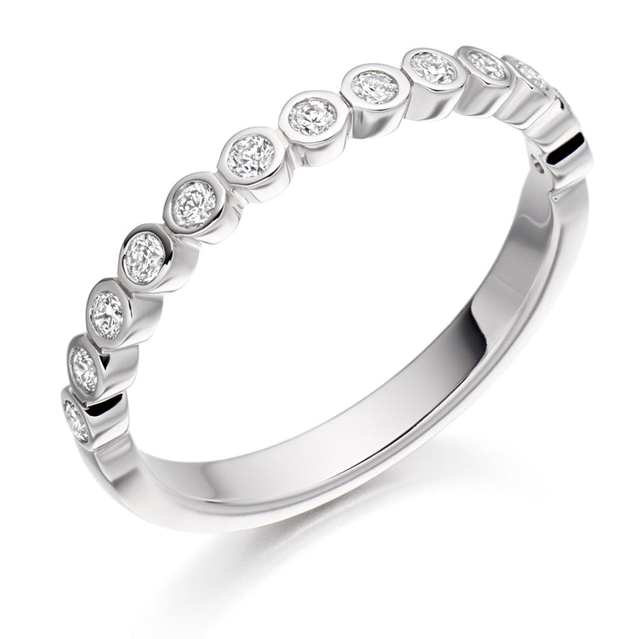 Rubover Half Eternity Ring, 0.25ct total