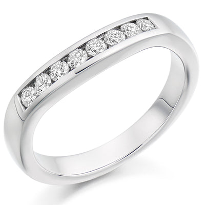 Shaped Channel-Set Half Eternity Ring, 0.3ct total