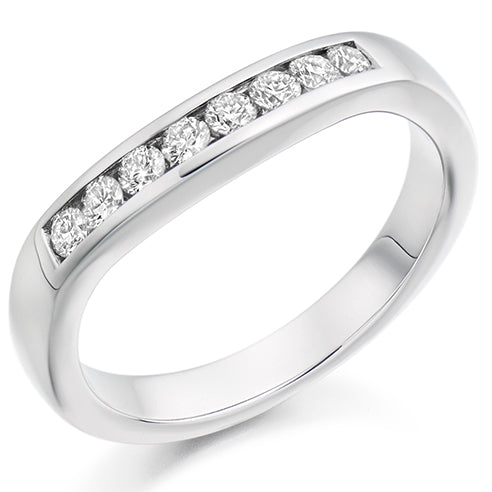 Shaped Channel-Set Half Eternity Ring, 0.3ct total