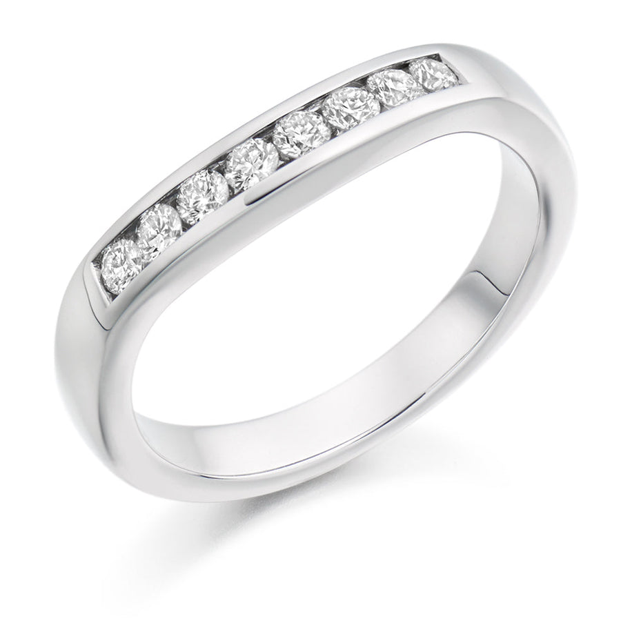 Shaped Channel-Set Half Eternity Ring, 0.3ct total