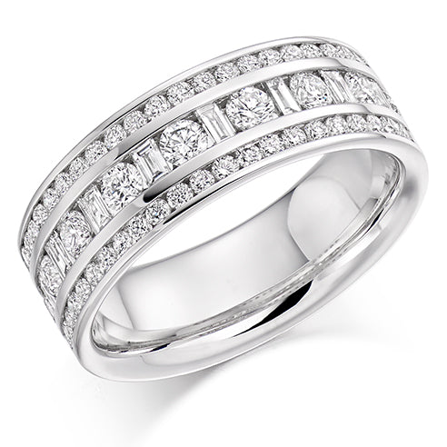 Channel-Set Half Eternity Ring, 1.3ct total