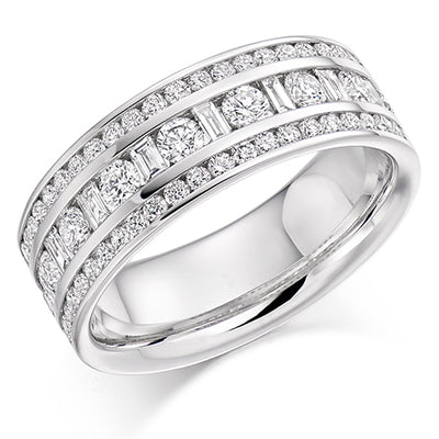 Channel-Set Half Eternity Ring, 1.3ct total