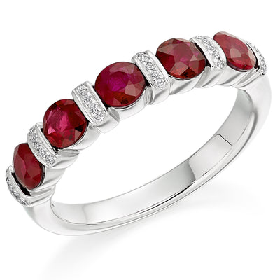 Bar-Set Half Eternity Ring, 0.06ct total (HET2637)