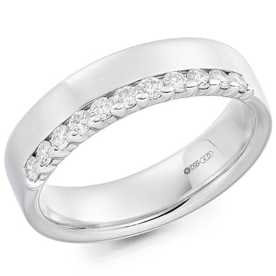 Offset Micro-Claw Half Eternity Ring, 0.4ct total