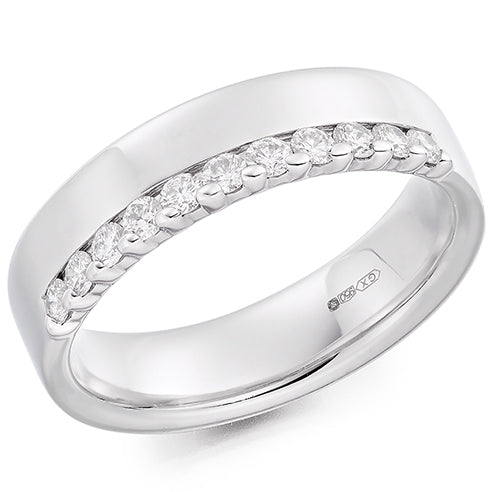Offset Micro-Claw Half Eternity Ring, 0.4ct total