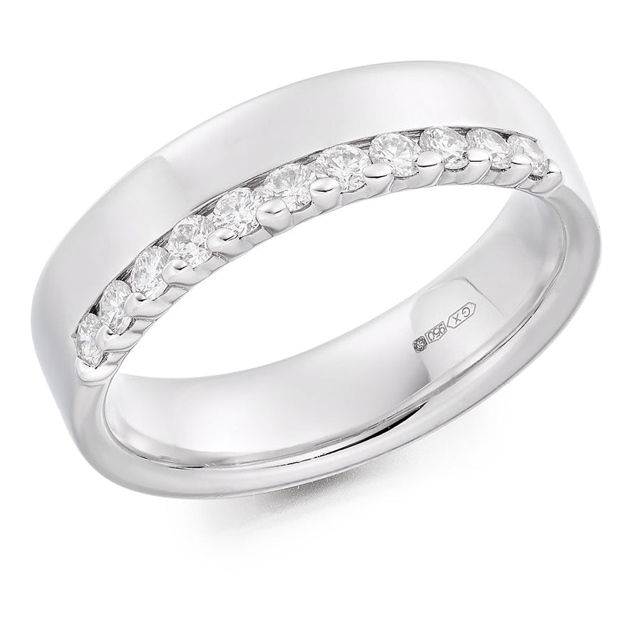 Offset Micro-Claw Half Eternity Ring, 0.4ct total