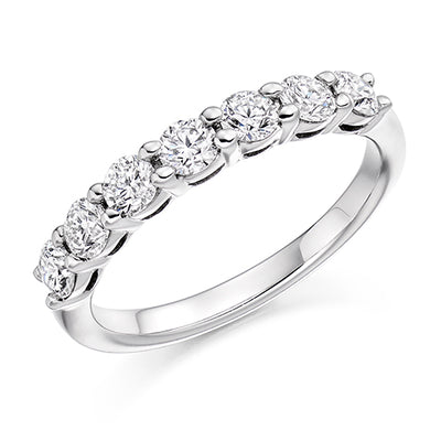 Claw-Set Half Eternity Ring, 0.75ct total (HET2704)