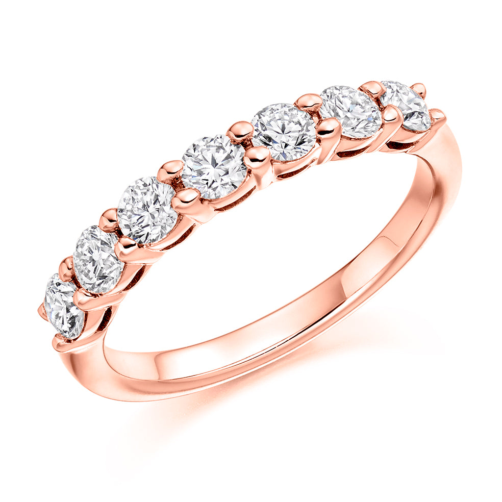 Claw-Set Half Eternity Ring, 0.30ct total (HET2704) in Rose Gold