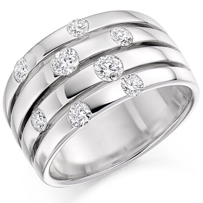 Flush-Set Half Eternity Ring, 0.65ct total