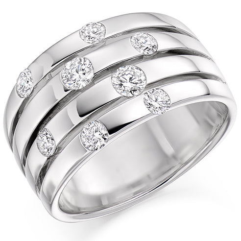 Flush-Set Half Eternity Ring, 0.65ct total