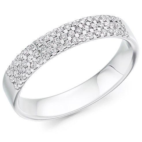 Micro-Claw Half Eternity Ring, 0.35ct total