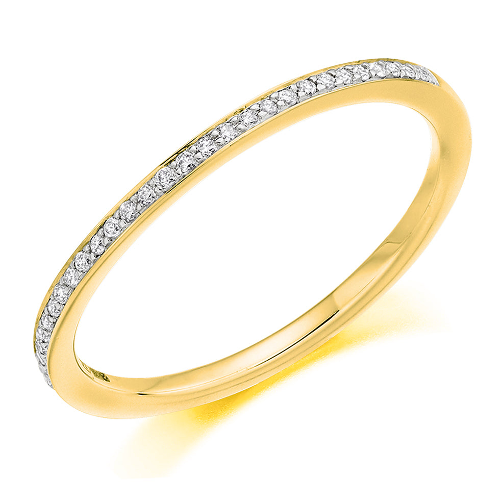 Grain-Set Half Eternity Ring, 0.20ct total (HET3547A) in Yellow Gold