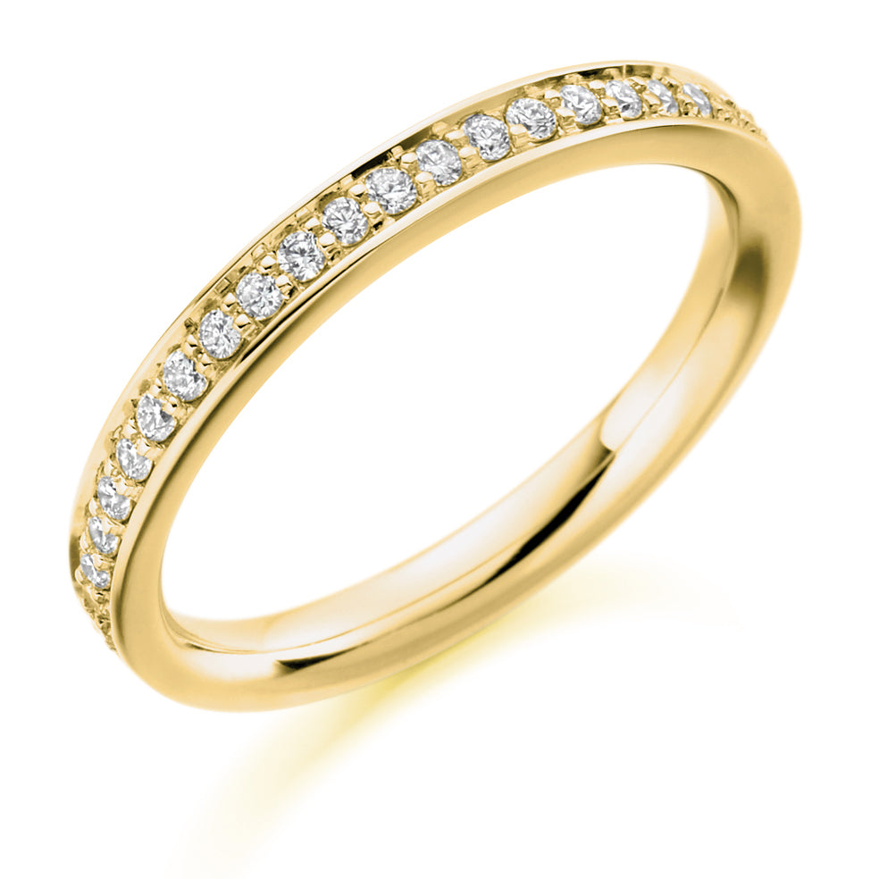 Grain-Set Half Eternity Ring, 0.15ct total (HET5730A) in Yellow Gold