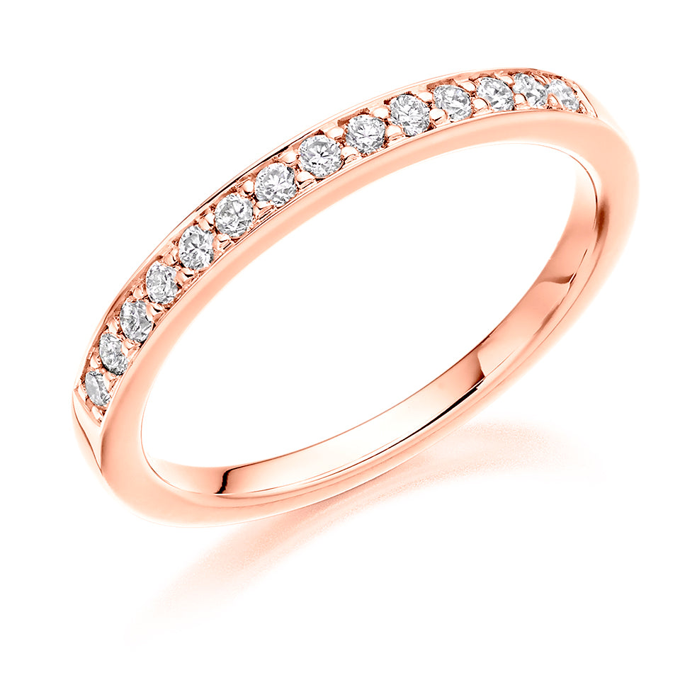 Grain-Set Half Eternity Ring, 0.25ct total (HET7045A) in Rose Gold