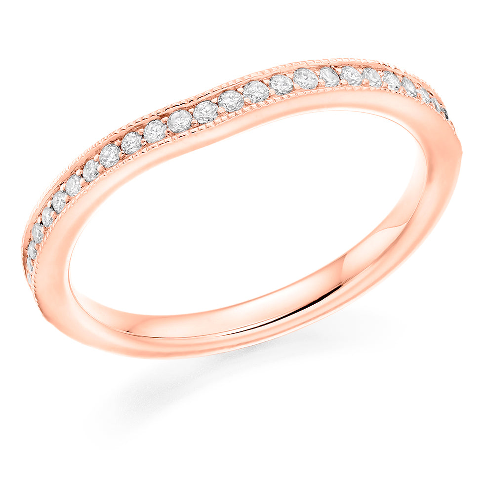 Grain-Set Half Eternity Ring, 0.25ct total (HET7789A) in Rose Gold