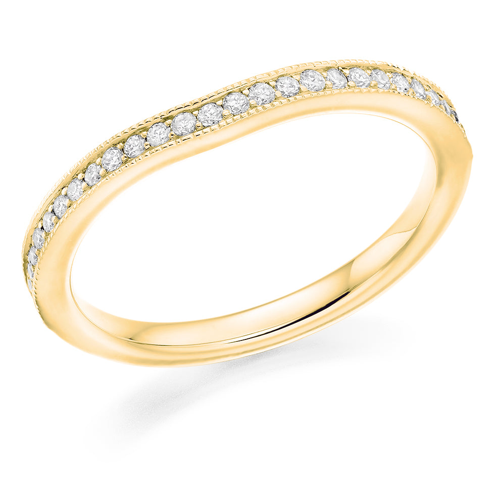 Grain-Set Half Eternity Ring, 0.46ct total (HET7815A) in Yellow Gold