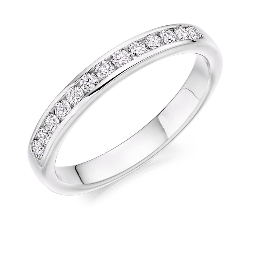 Channel-Set Half Eternity Ring, 0.33ct total