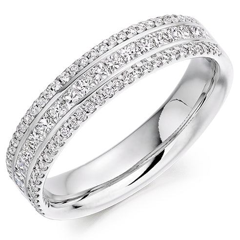 Channel-Set Half Eternity Ring, 0.65ct total