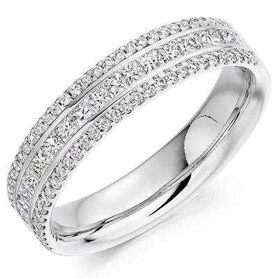Channel-Set Half Eternity Ring, 0.65ct total