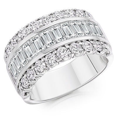 Channel-Set Half Eternity Ring, 3.1ct total