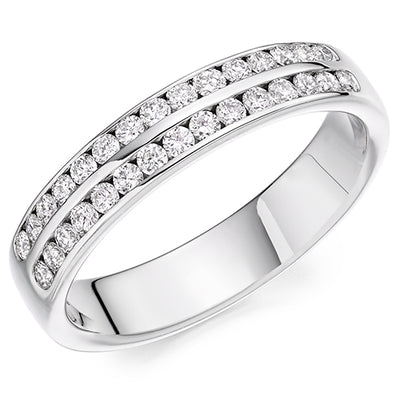 Channel-Set Half Eternity Ring, 0.4ct total