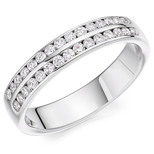 Channel-Set Half Eternity Ring, 0.4ct total