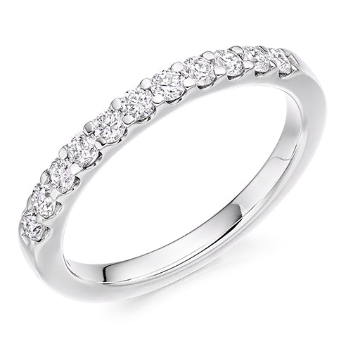 Micro-Claw Half Eternity Ring, 0.45ct total