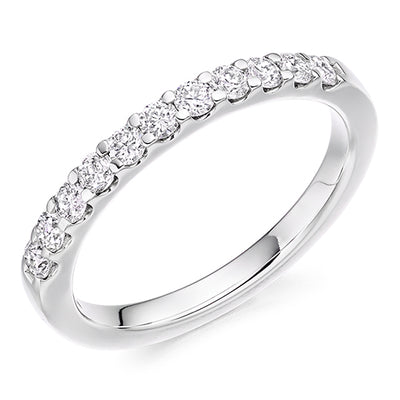 Micro-Claw Half Eternity Ring, 0.45ct total