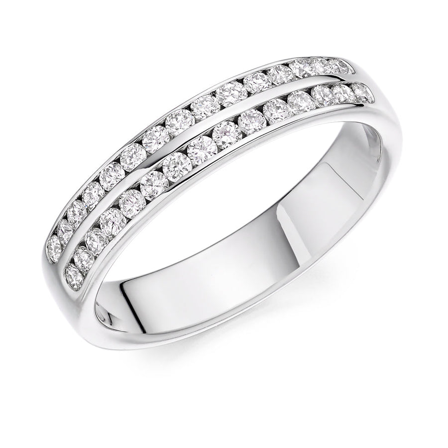 Channel-Set Half Eternity Ring, 0.35ct total