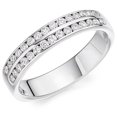 Channel-Set Half Eternity Ring, 0.45ct total