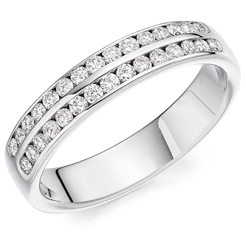 Channel-Set Half Eternity Ring, 0.45ct total