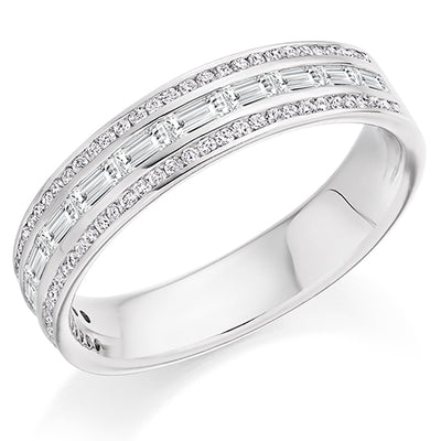 Channel-Set Half Eternity Ring, 0.7ct total