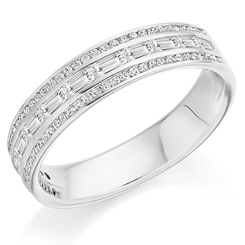Channel-Set Half Eternity Ring, 0.7ct total
