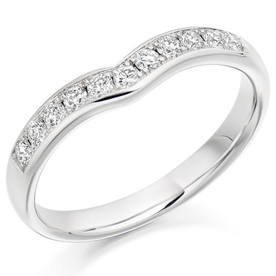 Shaped Grain-Set Half Eternity Ring, 0.25ct total
